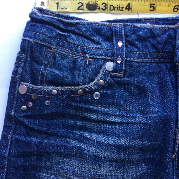 Limited too Girls Micro Mini Cut Off Blue Jean Skirt (skort) w/ Shorts Sz7 - Picture 2 of 9